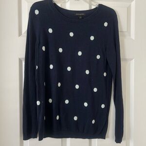 Banana Republic Navy and White Polka Dot Sweater